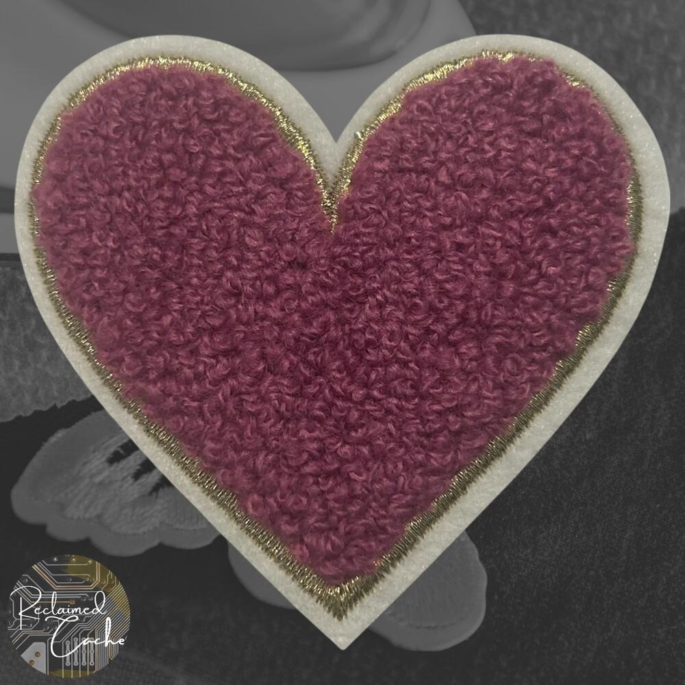 Heart in Purple Iron On Patch